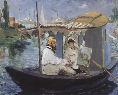 Monet Painting in his Studio Boat (nn02)